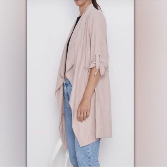 Zara| Waterfall Duster Jacket Size Medium - Picture 6 of 12